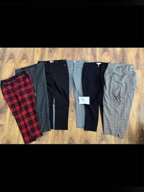Women's Chinos & Khakis Variety Pack - Black, Red Plaid, Gray